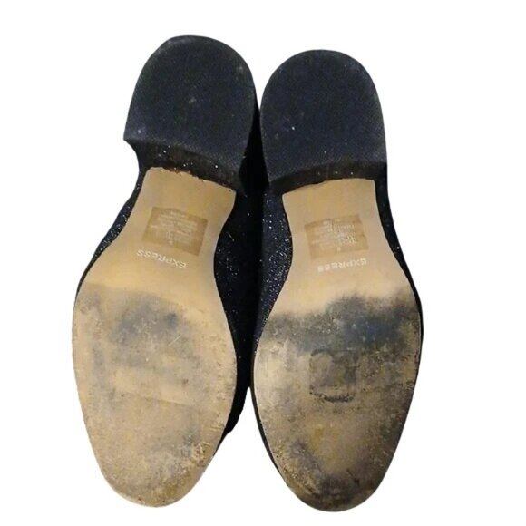 Express Charcoal Gray Metallic Block Heel Booties - Picture 7 of 7